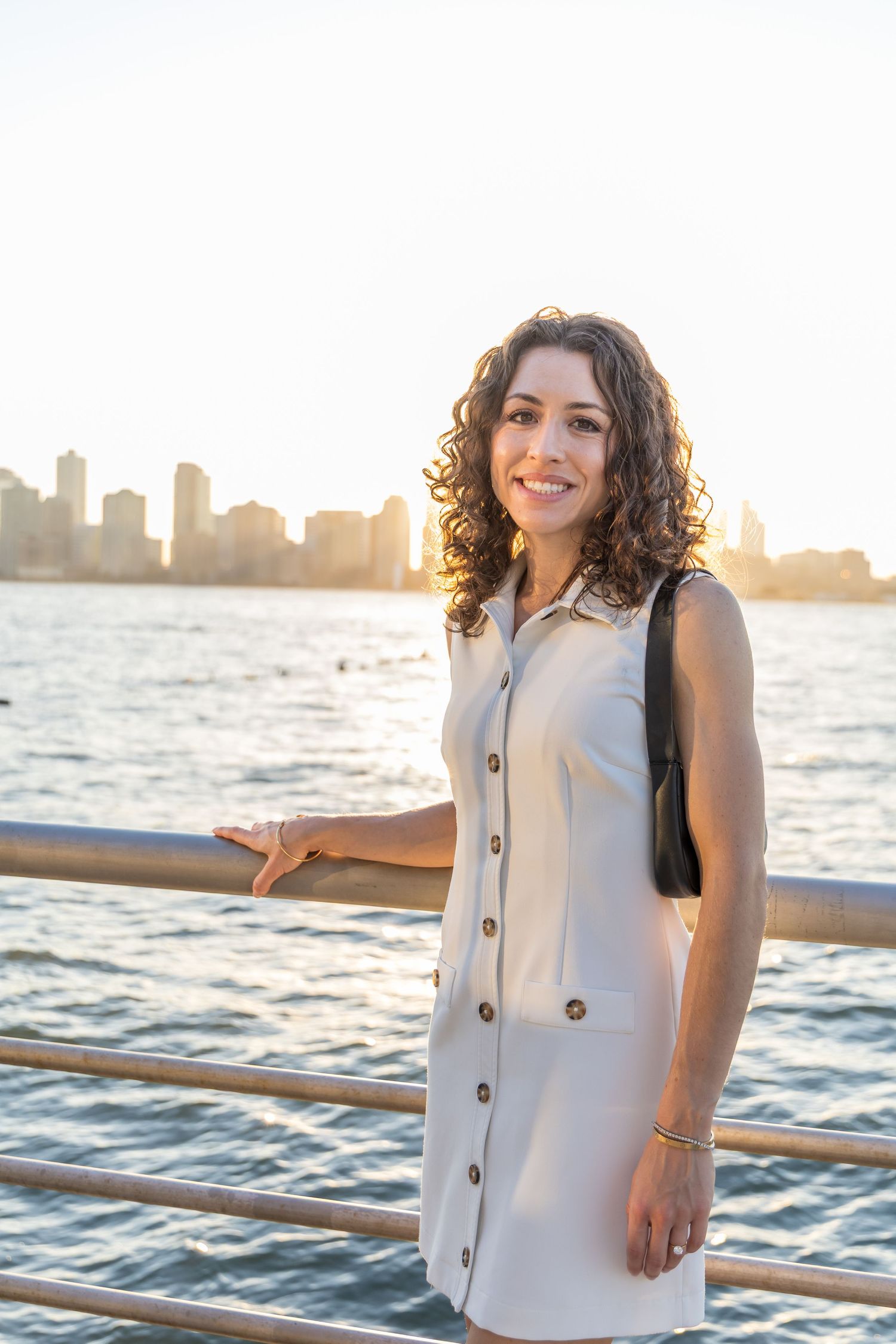 Golden hour portraits at pier 45 west village photoshoot