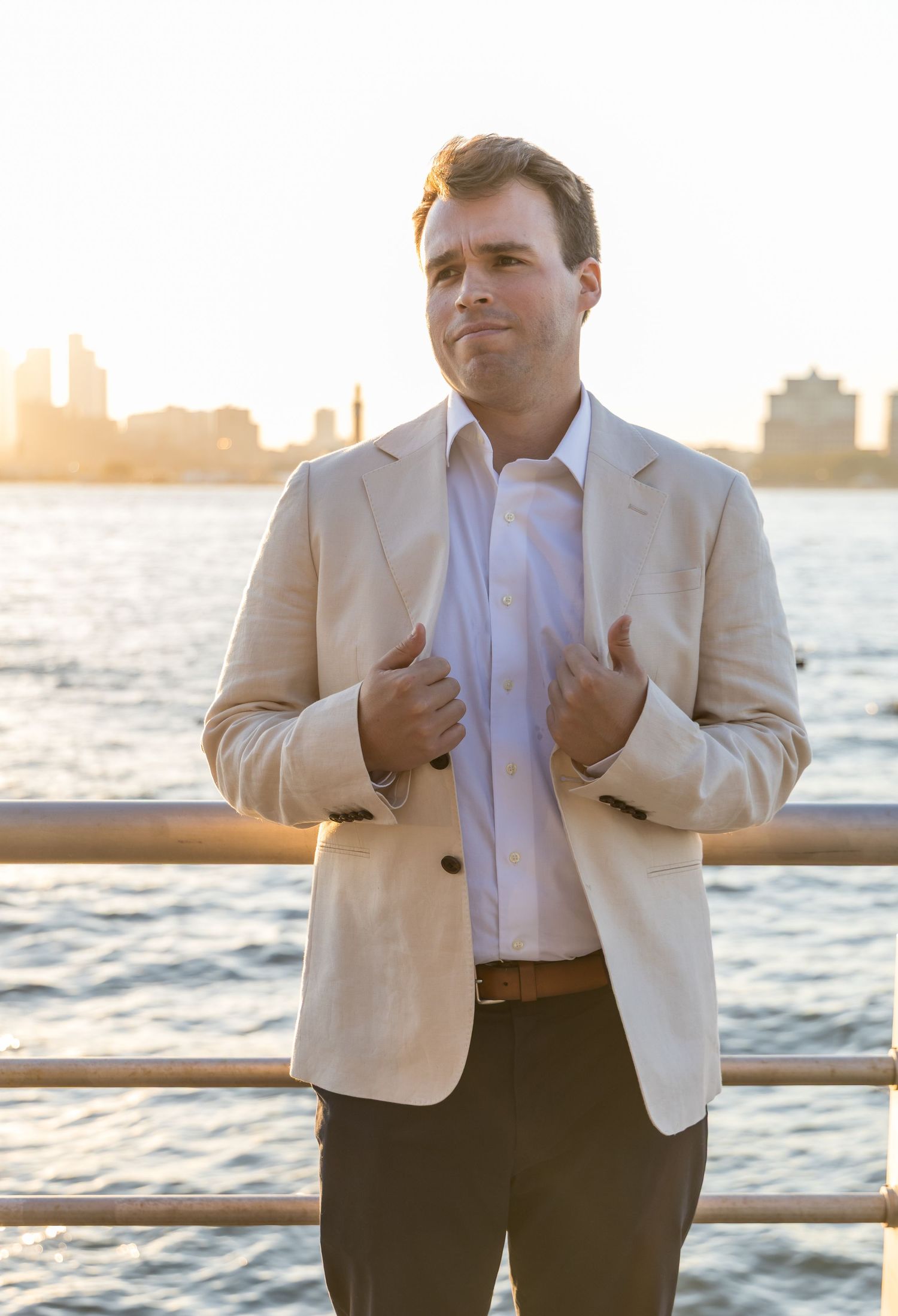 Golden hour portraits at pier 45 west village photoshoot