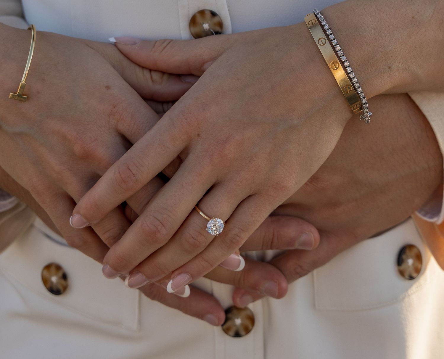 close up of a couple holding hands