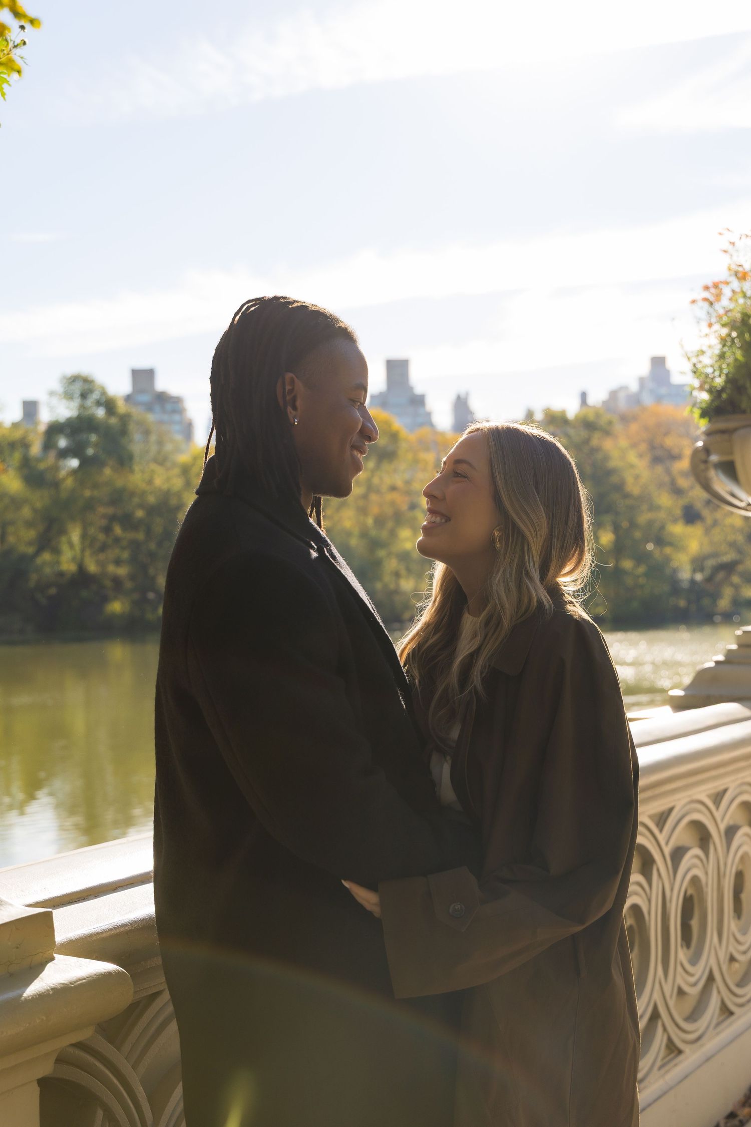 A couple photoshoot at Bow Bridge.