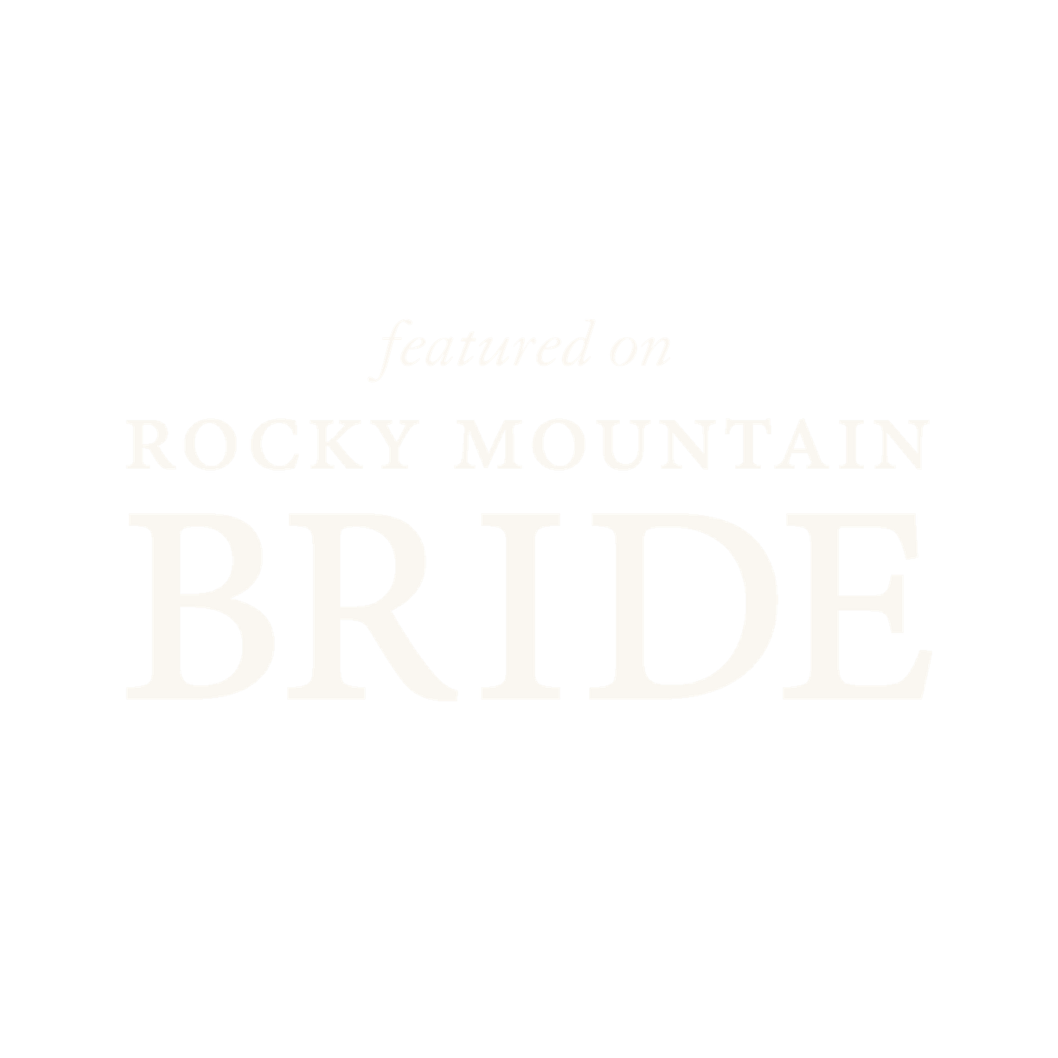 White text reading 'BRIDE' on a light neutral background in an elegant font style.