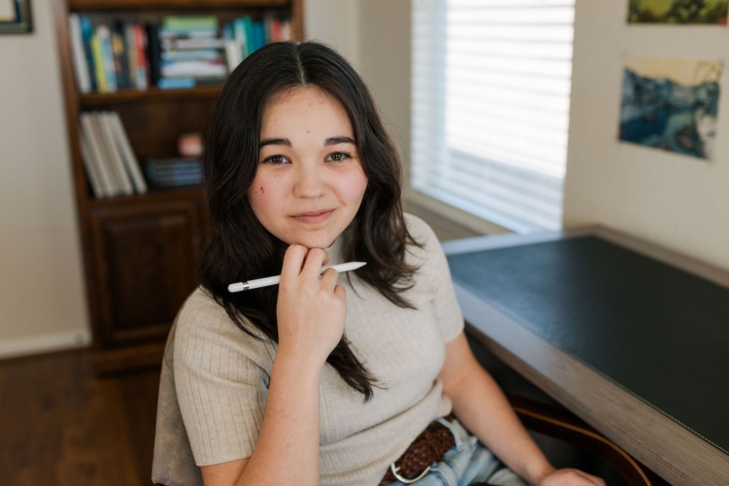 asian Japanese woman poses for headshots for author branding business photoshoot