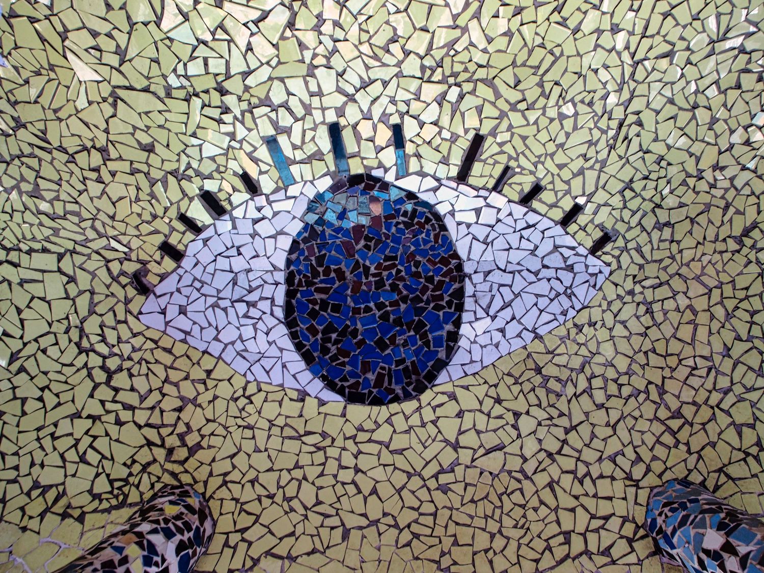 Photograph of a mosaic of an eye at Fusterlandia in Havana, Cuba.