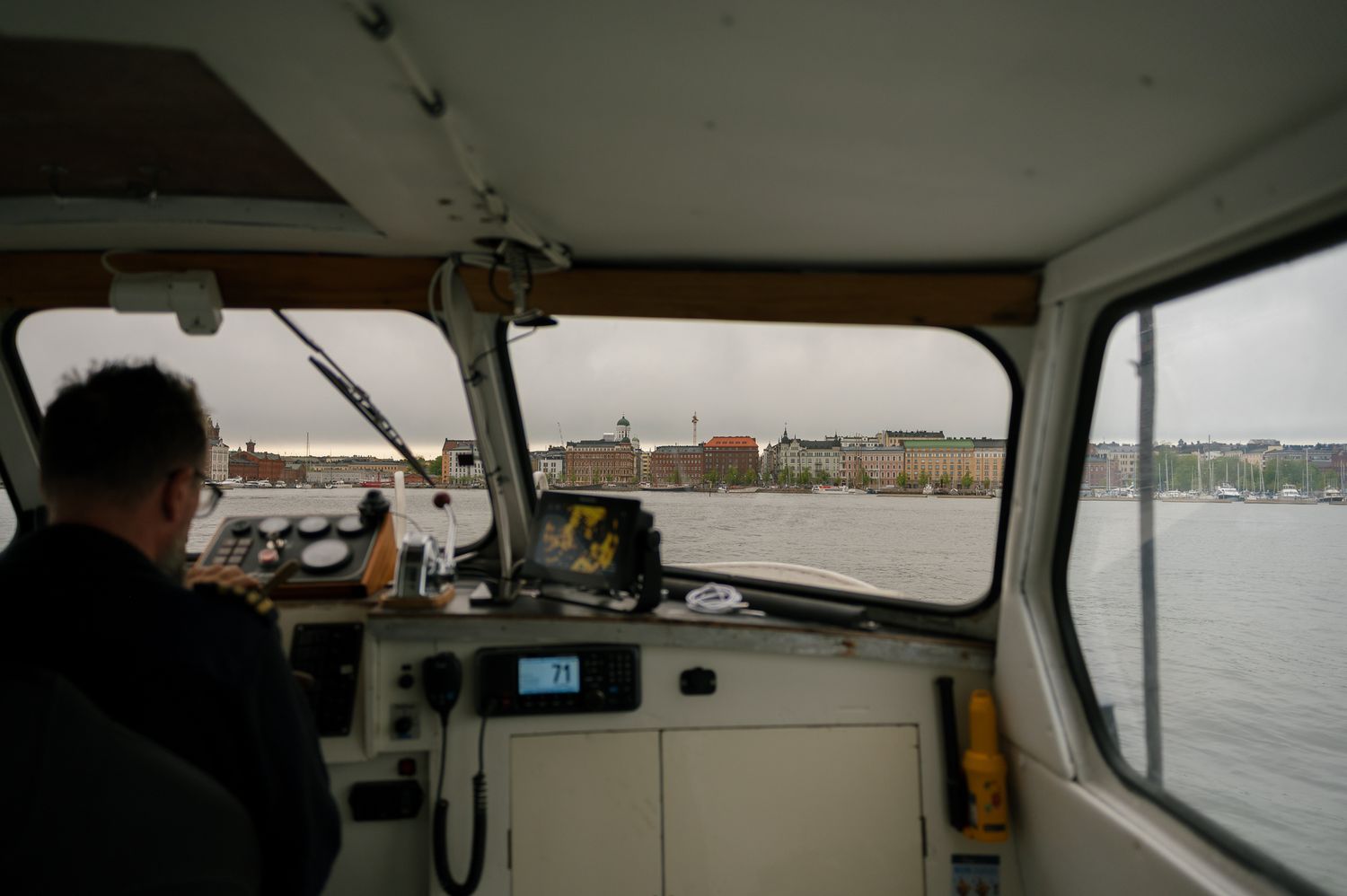 A series of panoramic images showing the interior of a vehicle and views through its windshield during a journey.