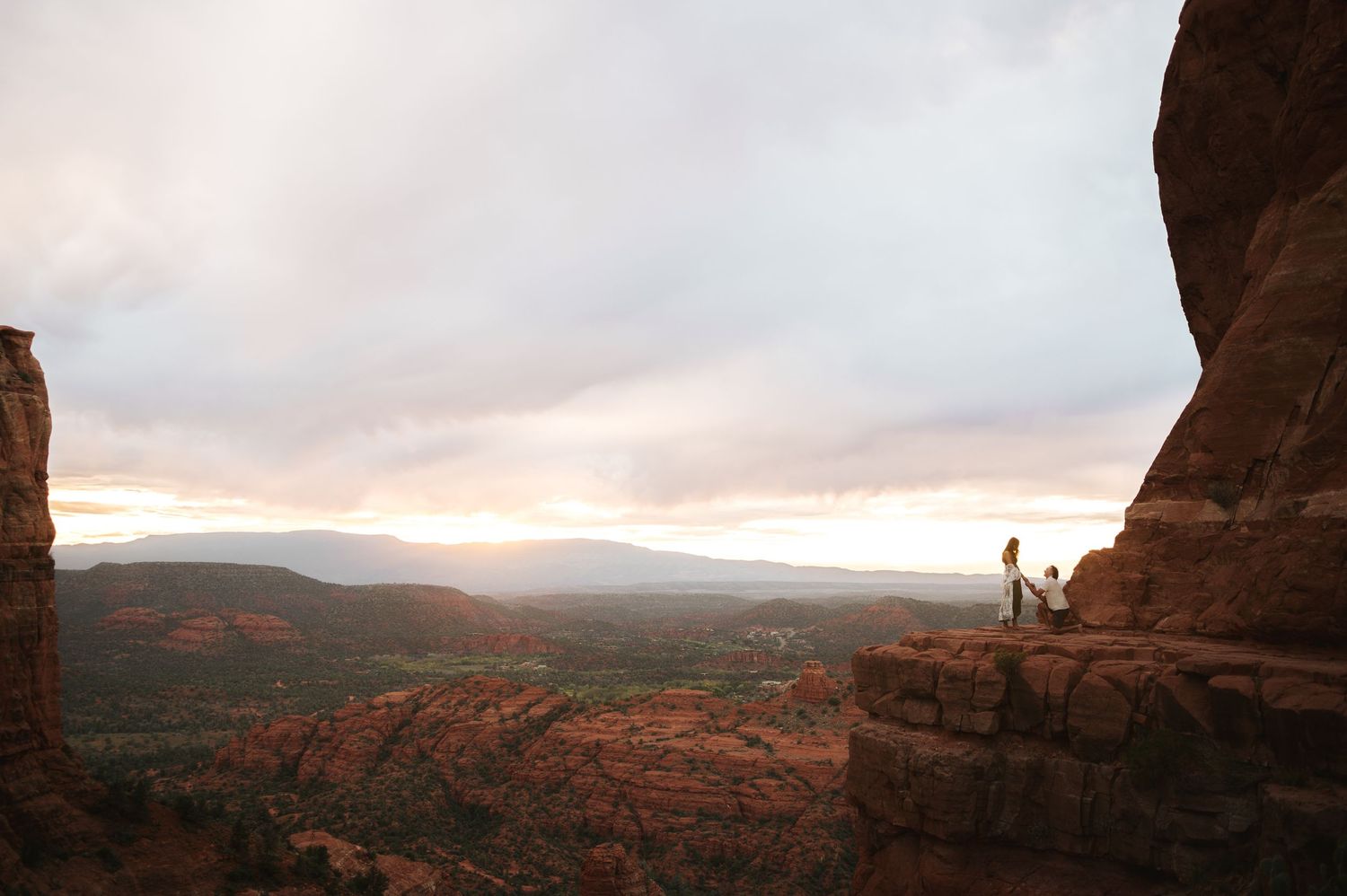 surprise proposal at cathedral rock, Sedona arizona