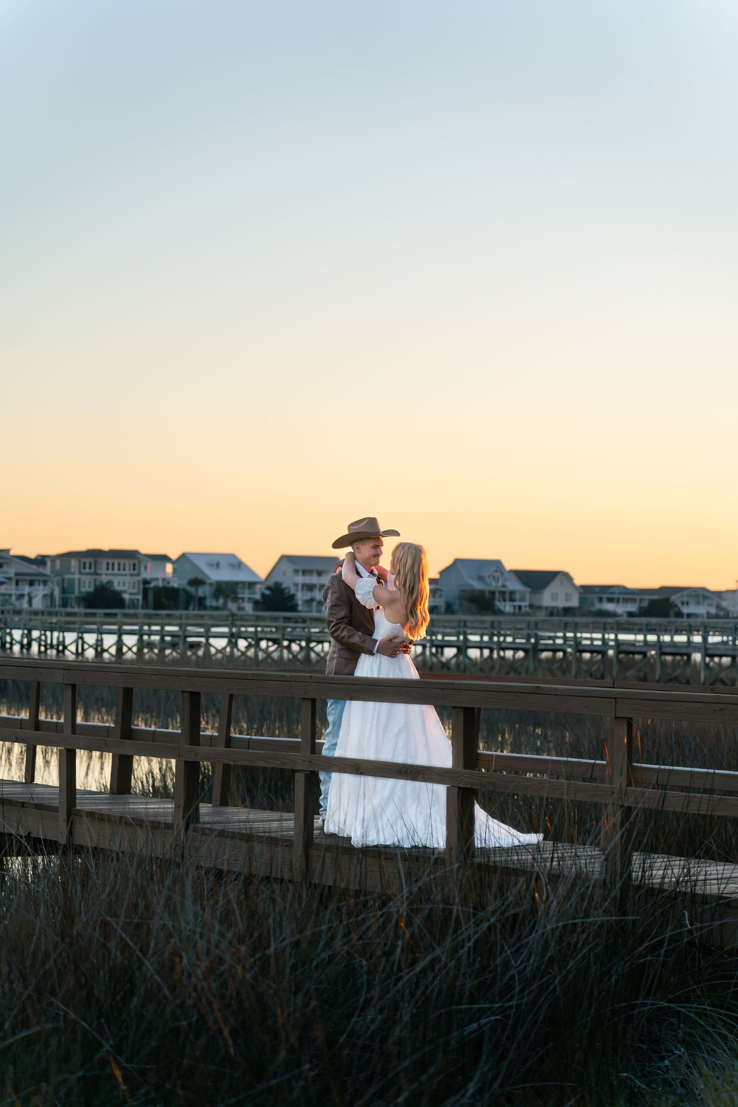 Bride and Groom North Carolina Boardwalk