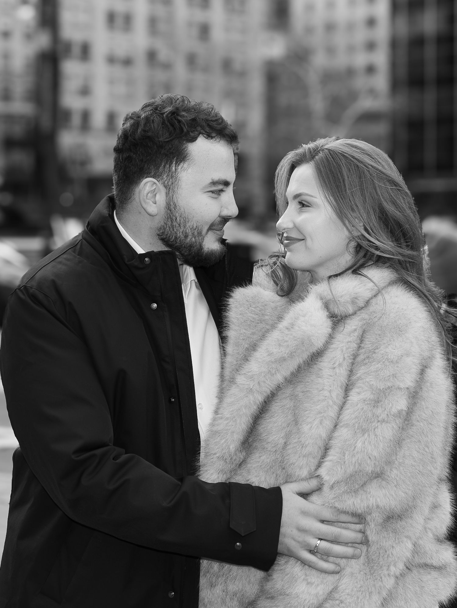 Just married couple outside of NYC City Hall wedding courthouse