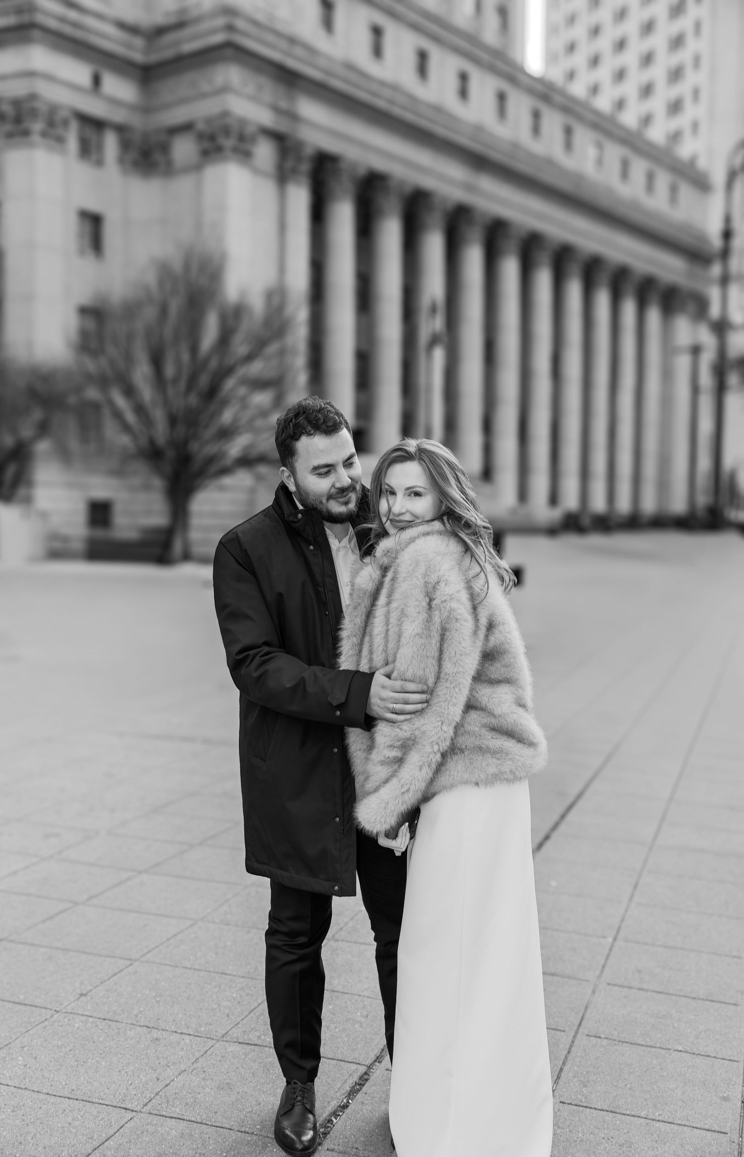 Just married couple outside of NYC City Hall wedding courtouse