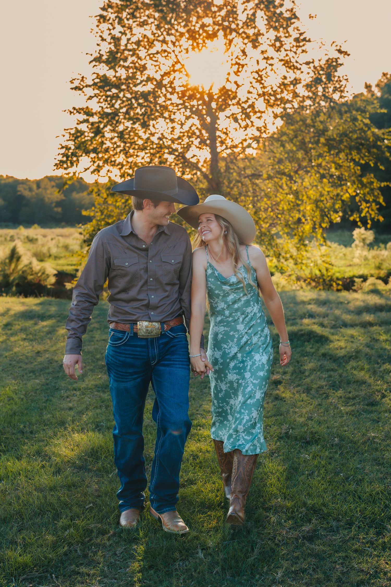 Longview TX engagement photography session at sunset