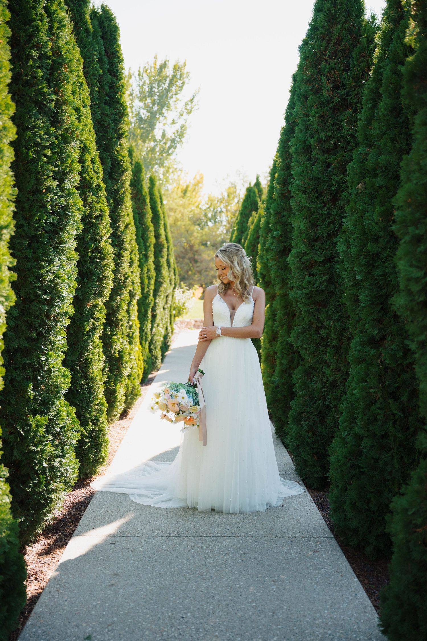 Elegant bridal portrait at Chateau des Fleurs in Eagle Idaho by luxury wedding photographer