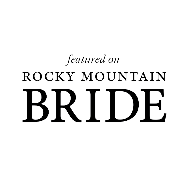 Text logo reading 'Rocky Mountain Bride' in elegant typography.