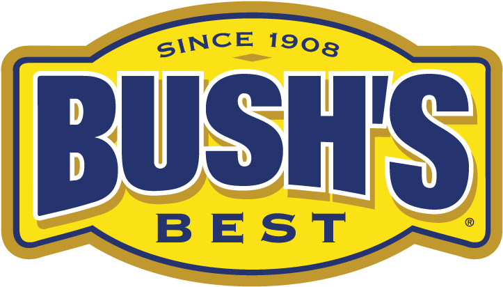 Yellow and blue vintage-style Bush's logo banner design.