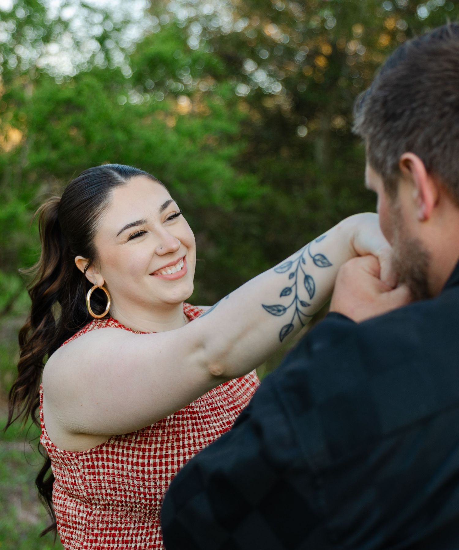 Candid couples portrait session in Massachusetts with natural light and warm outdoor photography styling.