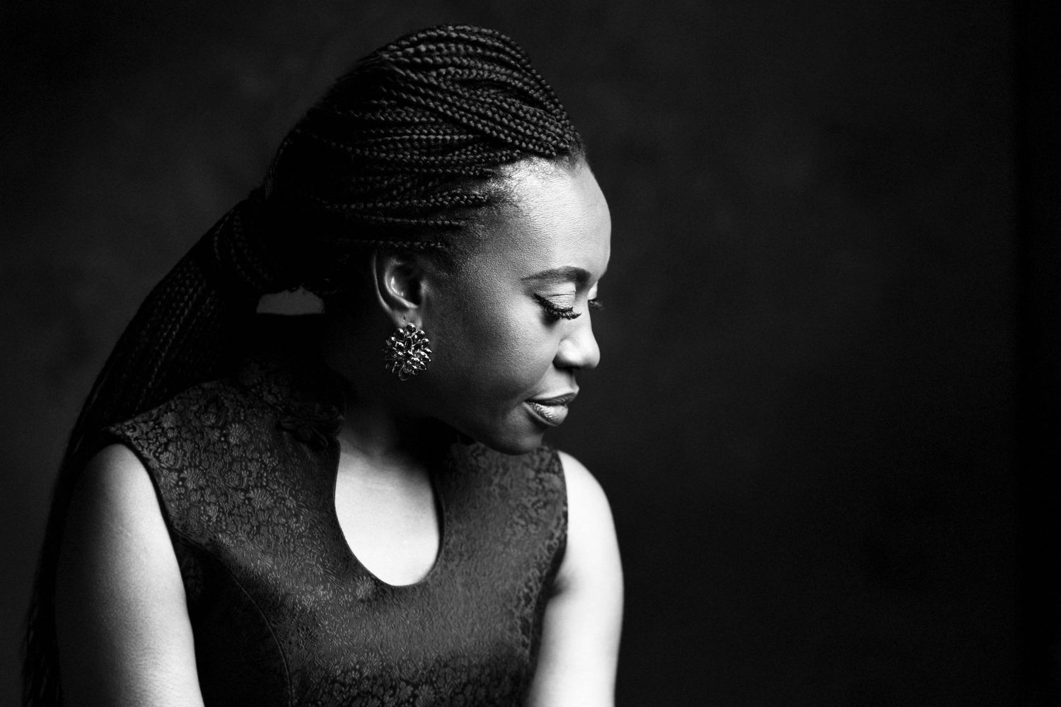 Lady, Black and white, photography, fine art, vip, first lady, african woman, chinese silk dress, portrait, beauty, woma