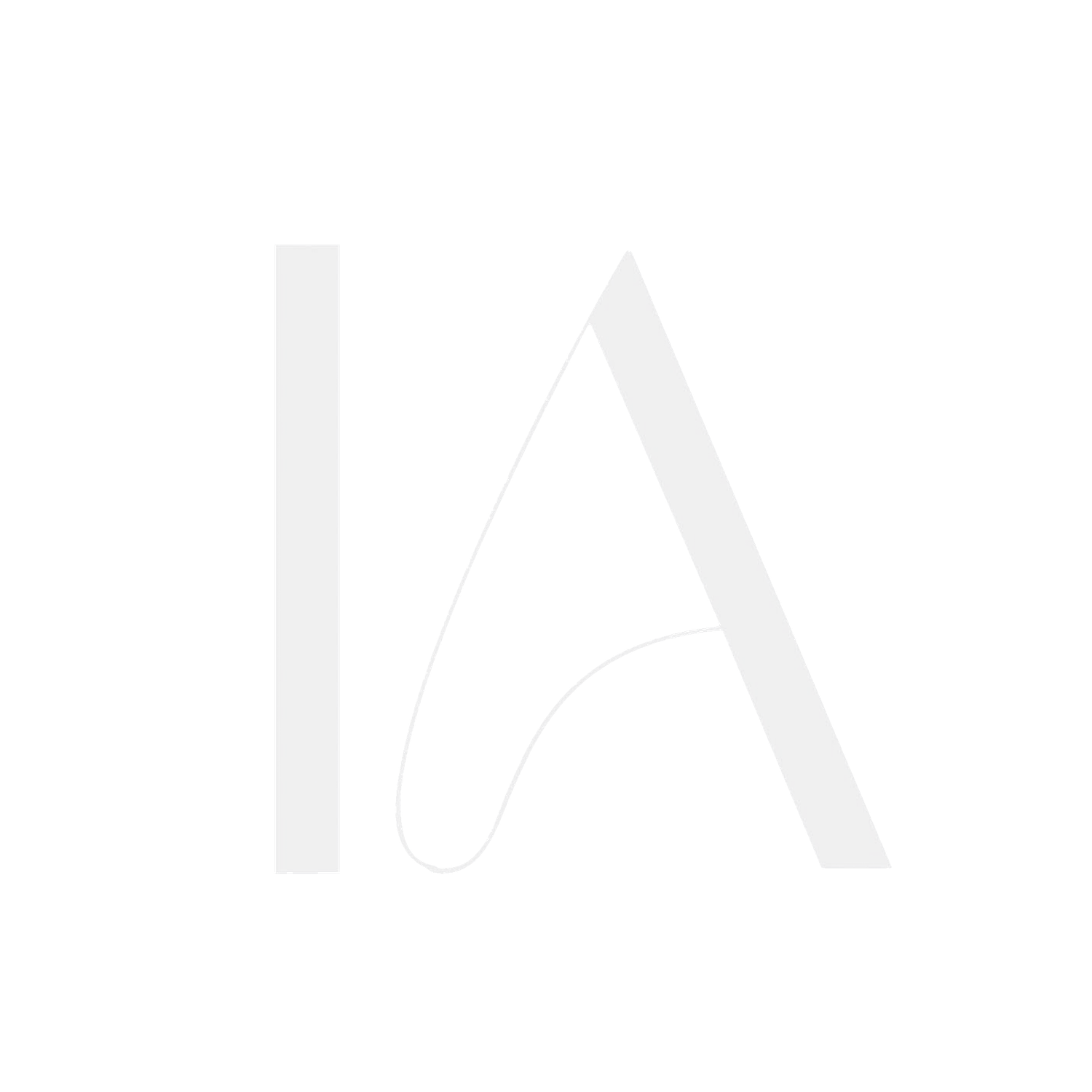 Abstract white letter A design on light background.