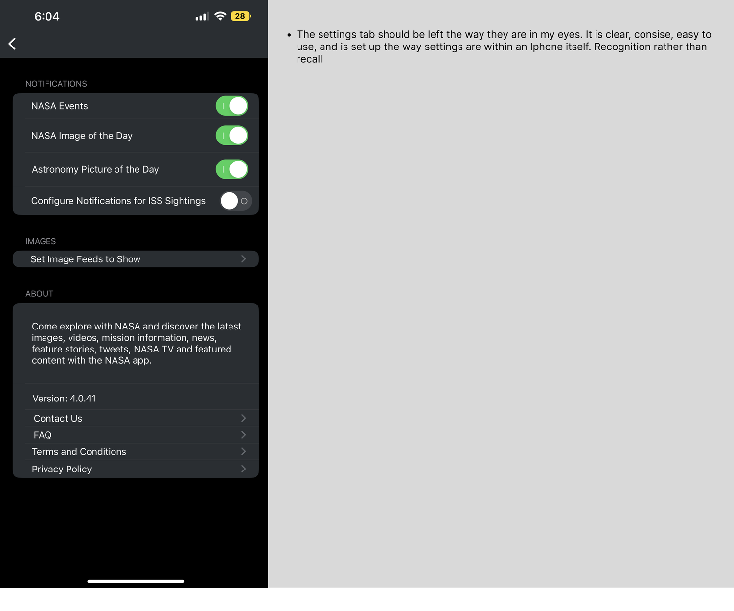 A series of dark mode mobile app interface screenshots showing settings and configuration menus.