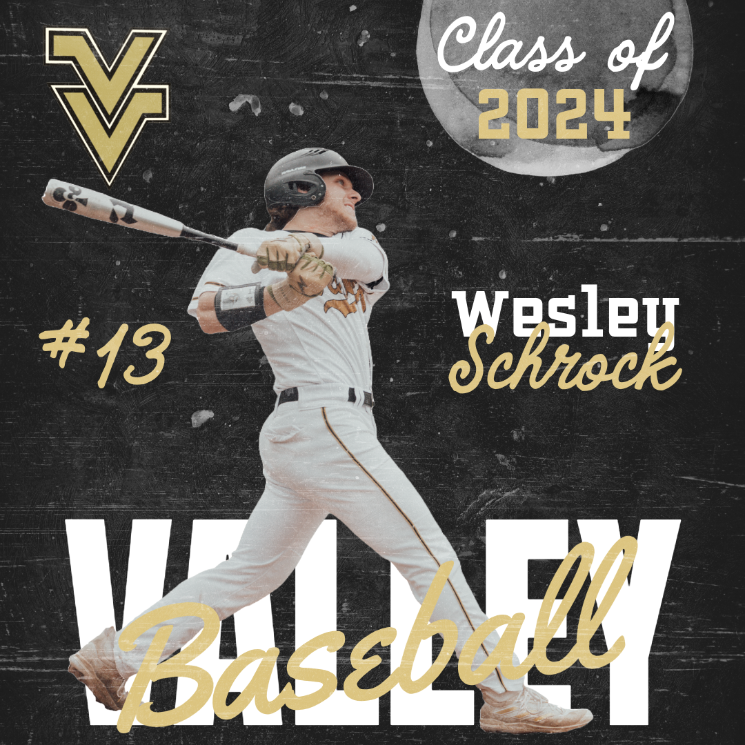 Sports graphic design featuring baseball player swing motion and Class of 2024 text overlay.