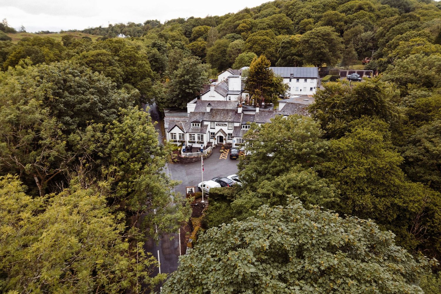 Aerial view of The Wild Boar at Crook