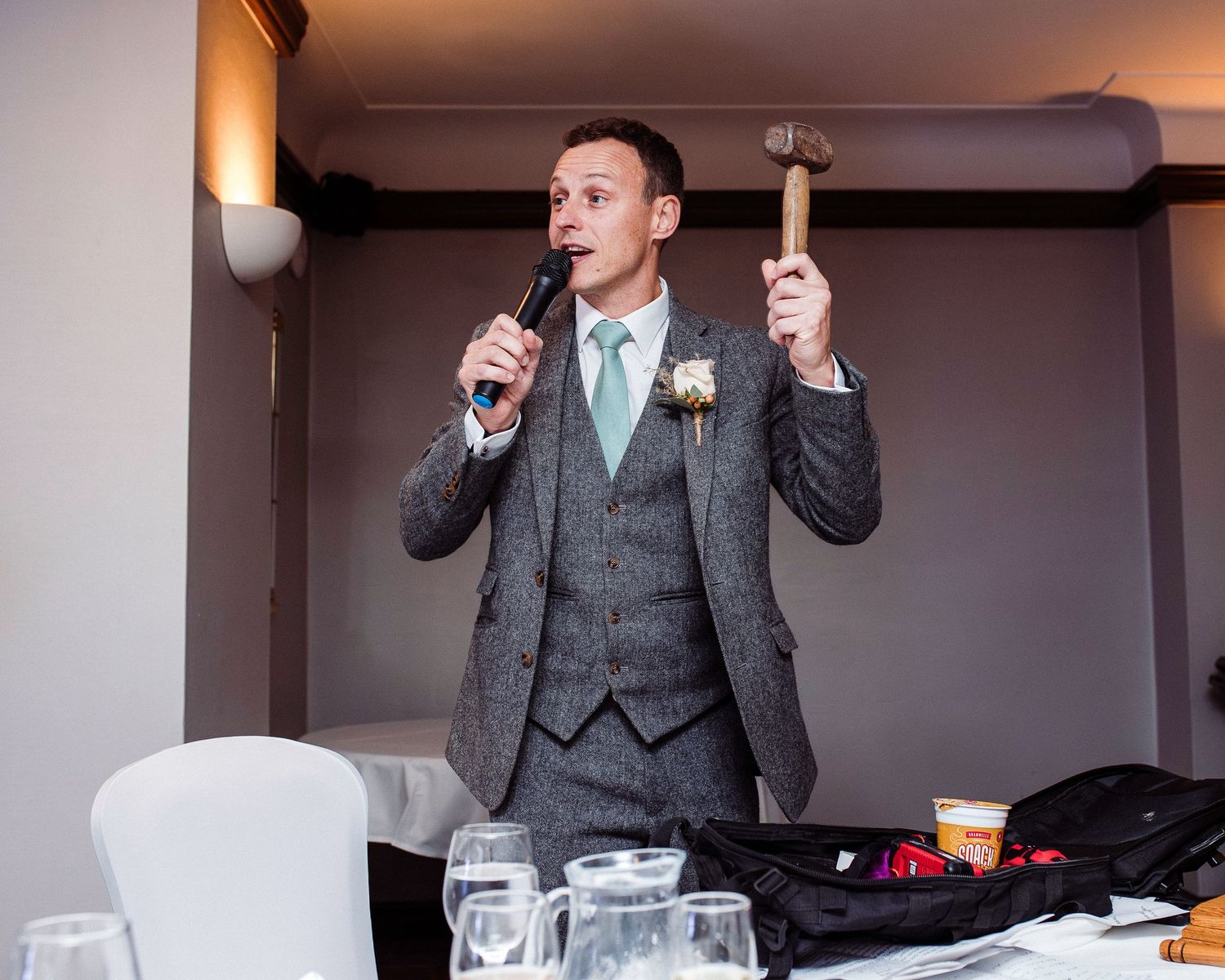 The best man with a hammer - just about to conduct his speech