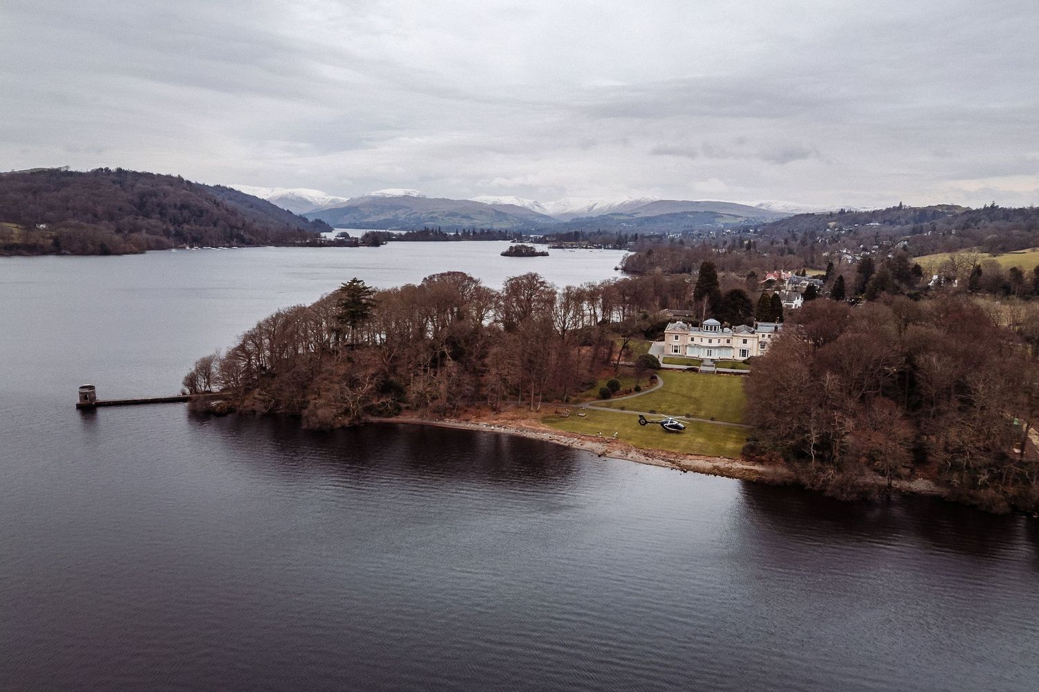 Aerial view of Storrs Hall, Windermere