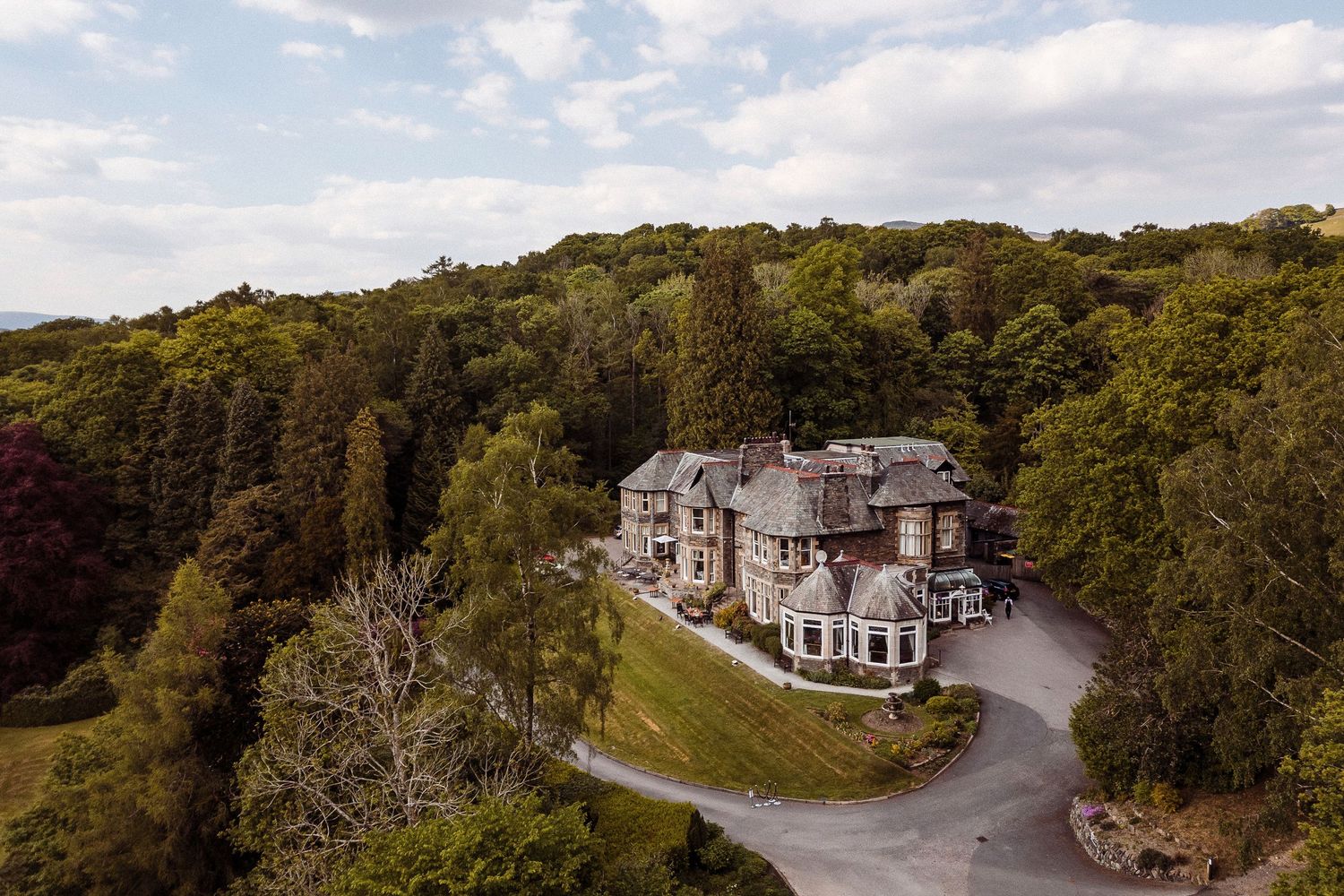 Aerial view of the Merewood Hotel and Country House