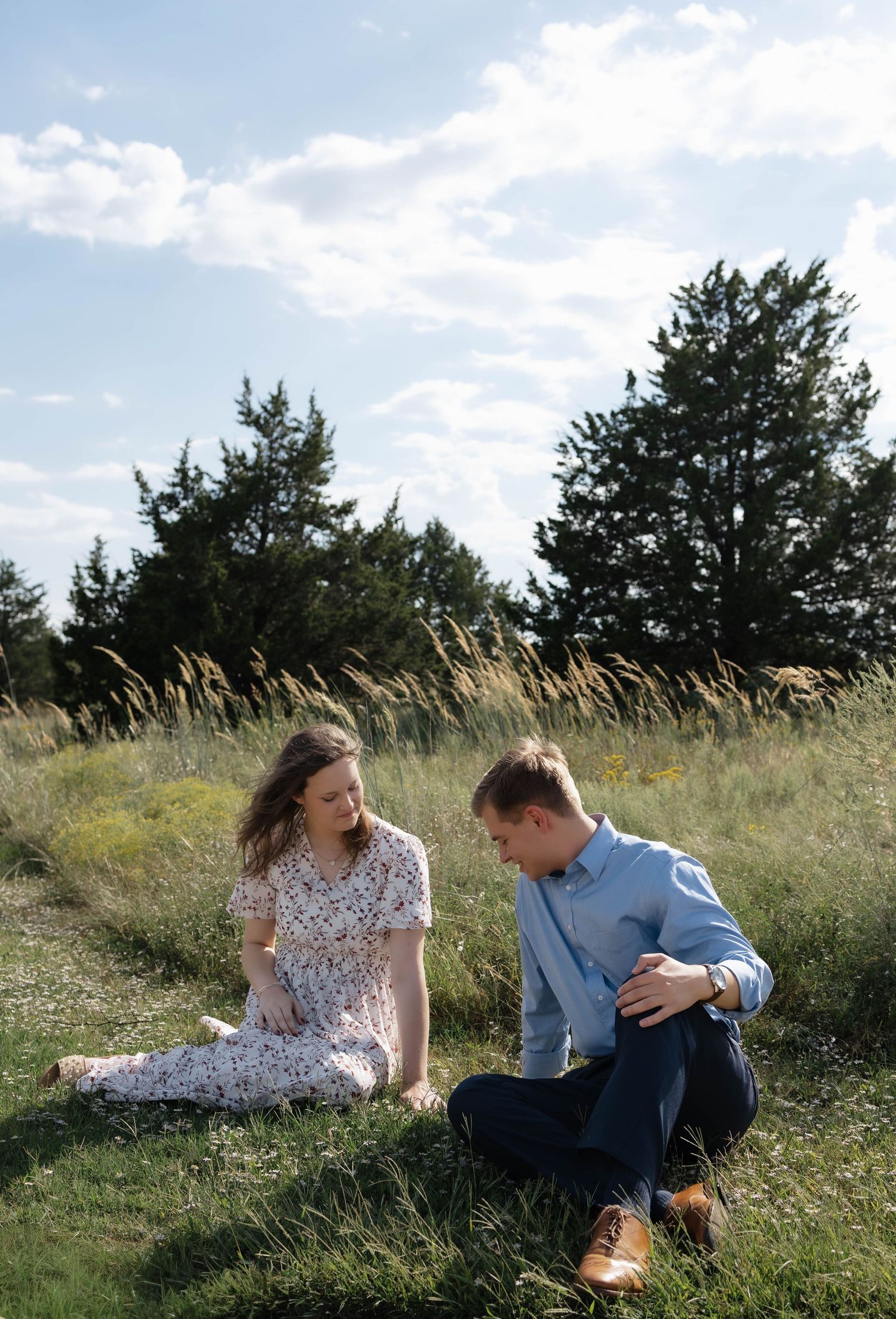 engaged couple in oklahoma no physical contact photoshoot