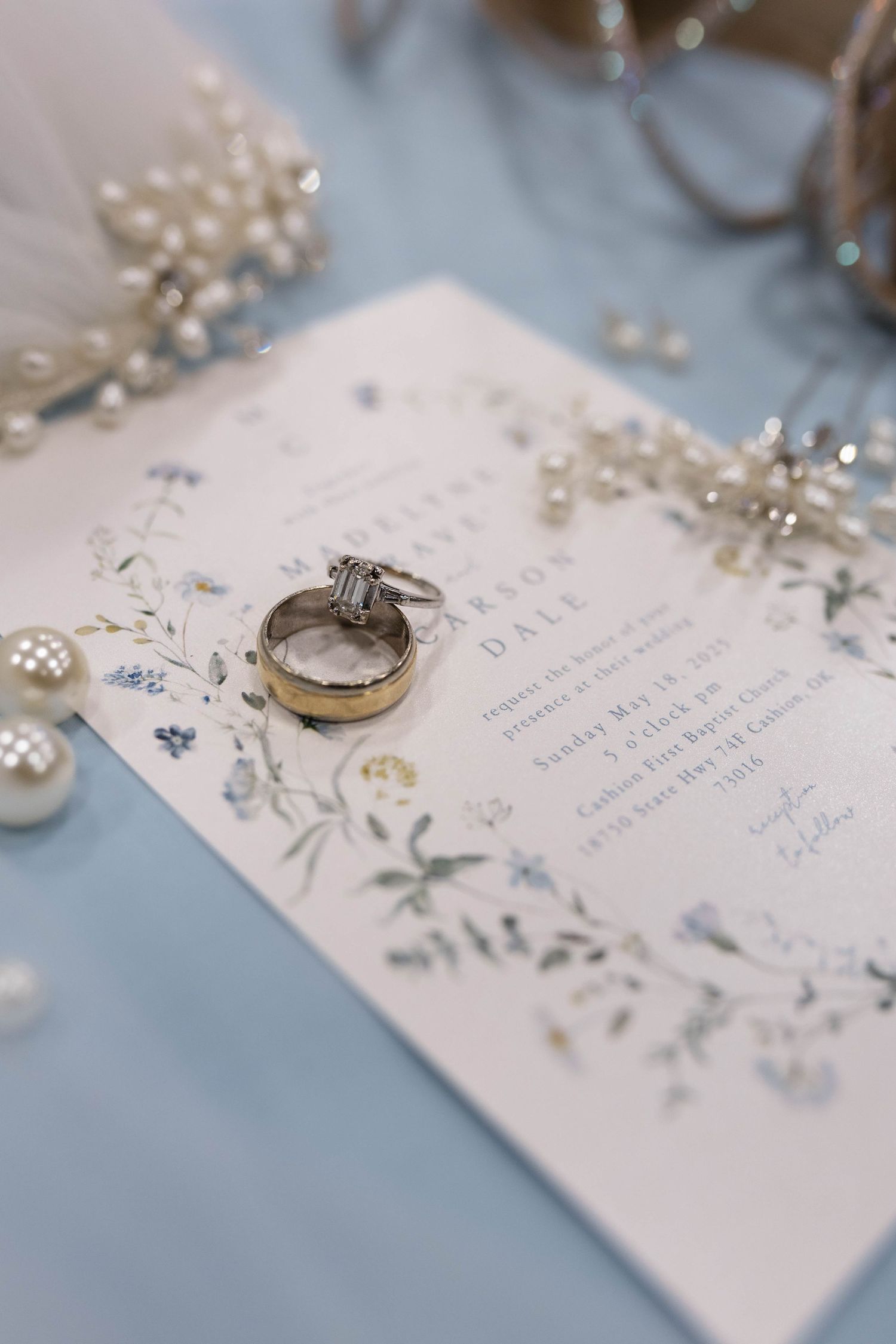 Handmade wedding details and floral arrangements at an Oklahoma church wedding, captured by Oklahoma wedding photographer