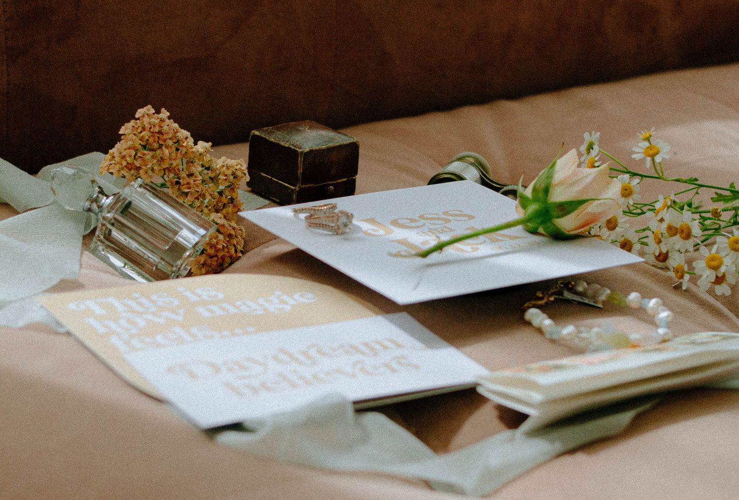 Beautiful example of why flatlays are important for capturing your Oklahoma wedding and shows what to bring for flat lay pictures