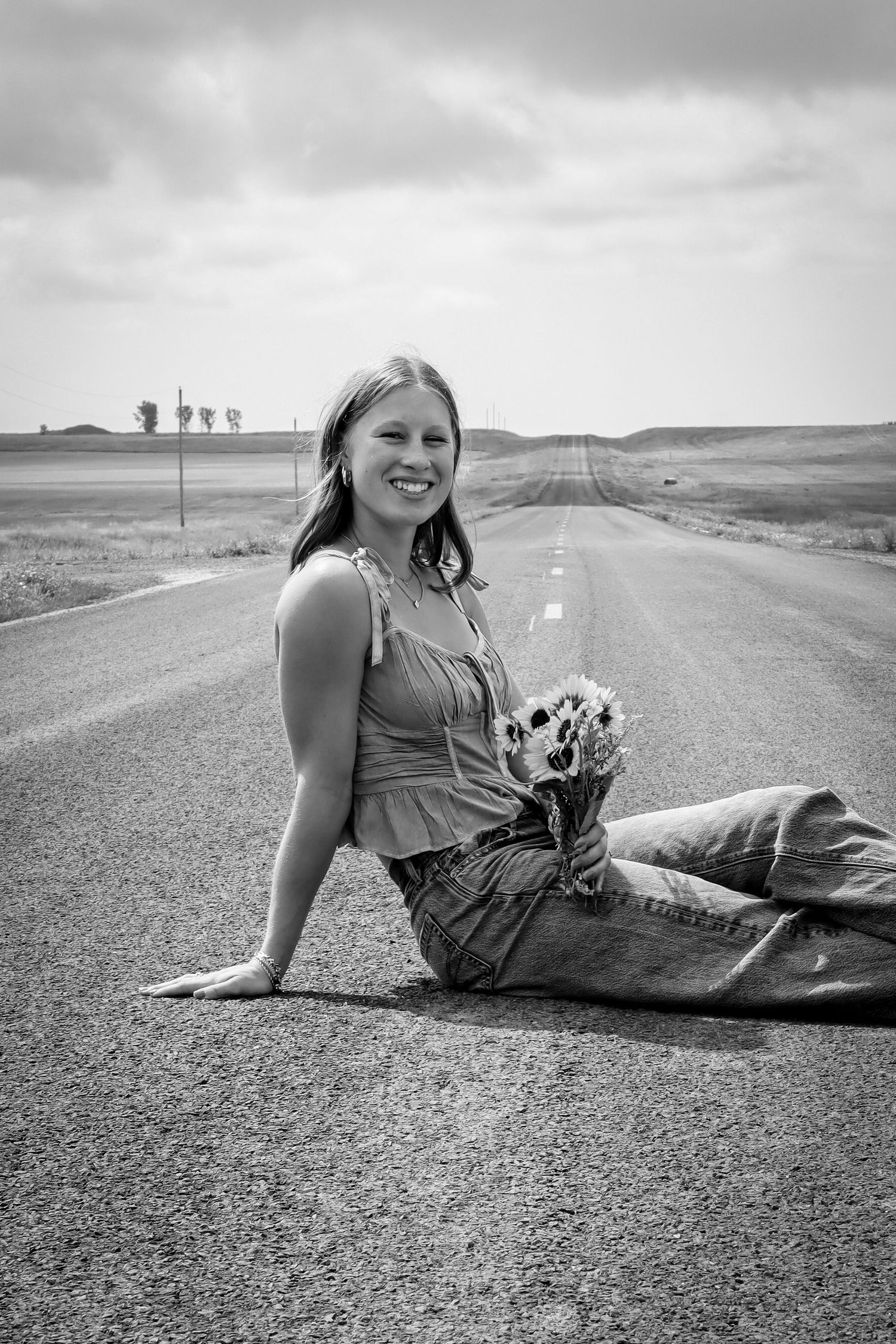 Bismarck photographer North Dakota solo portrait by Anna Nasset showcasing confidence and natural, candid expression.