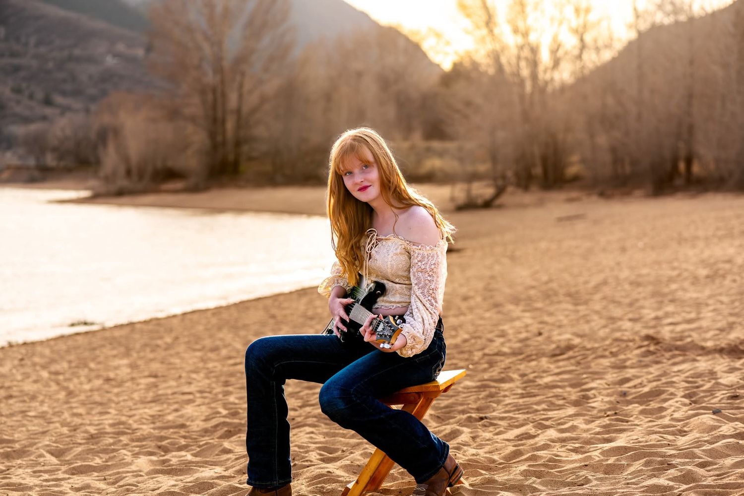 Outdoor senior portraits in Northern Utah with natural scenery and soft light