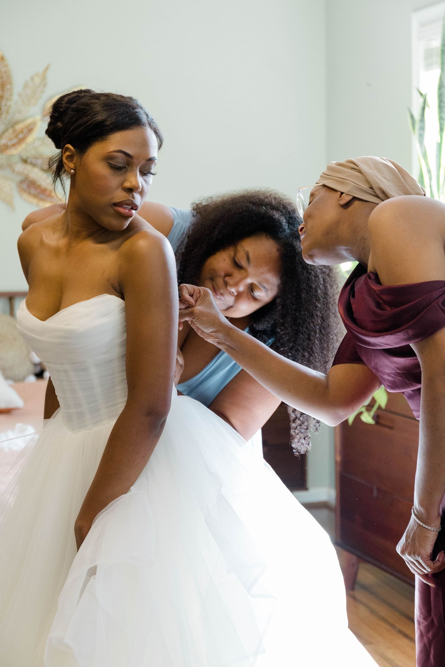 A portrait of a bride getting ready.