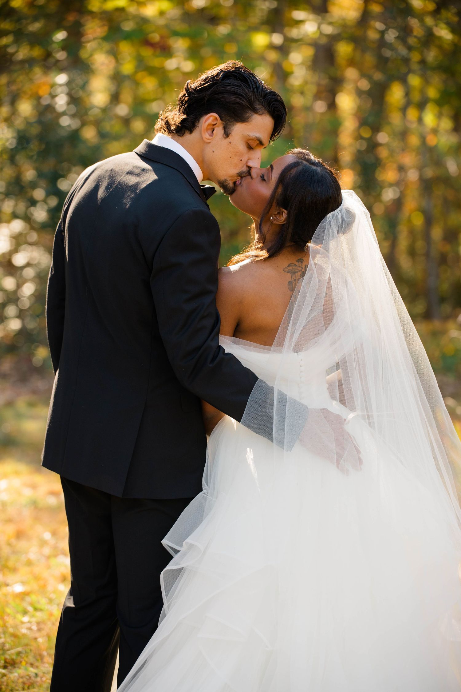 A portrait of a bride and groom.