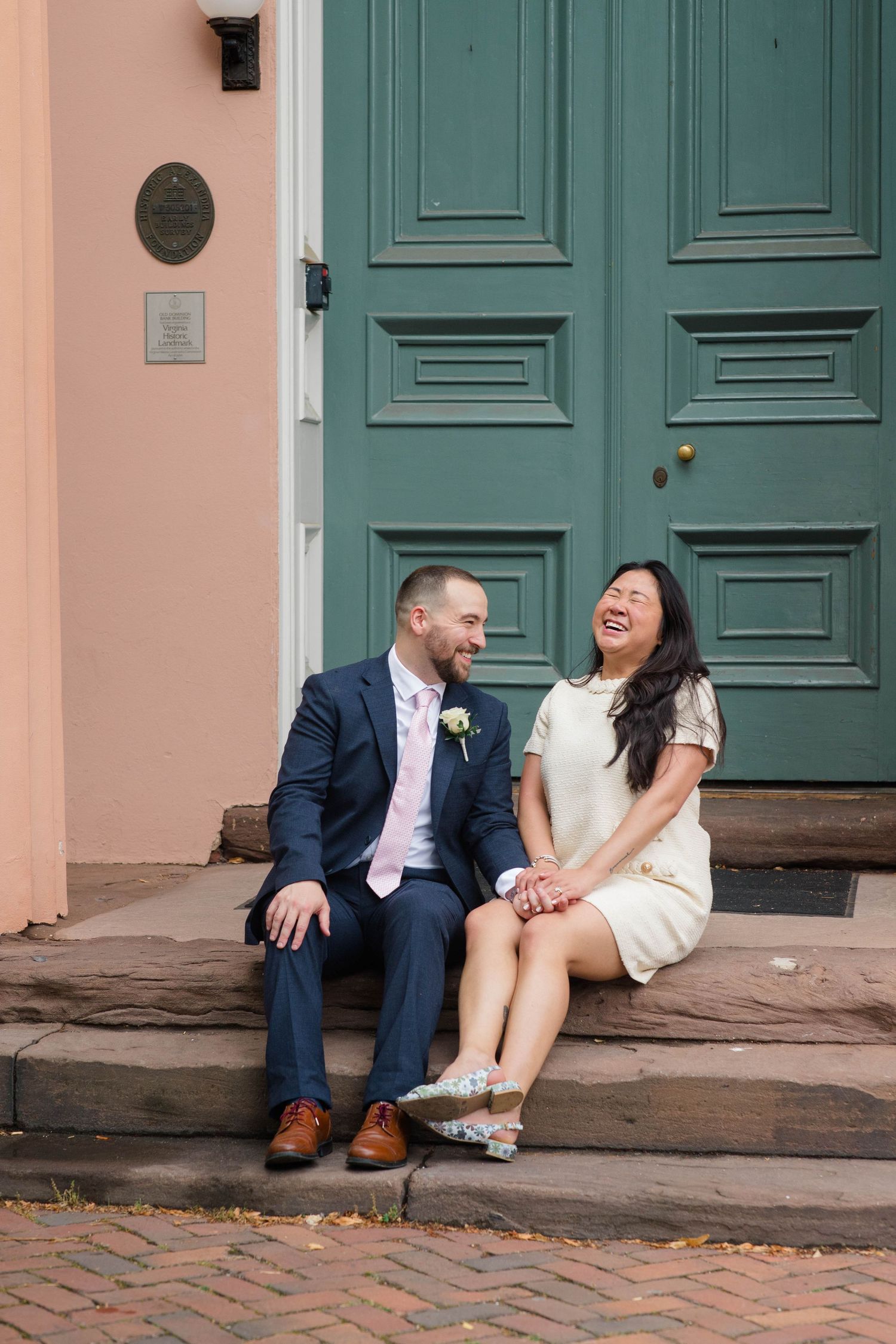 A portrait of a bride and groom.