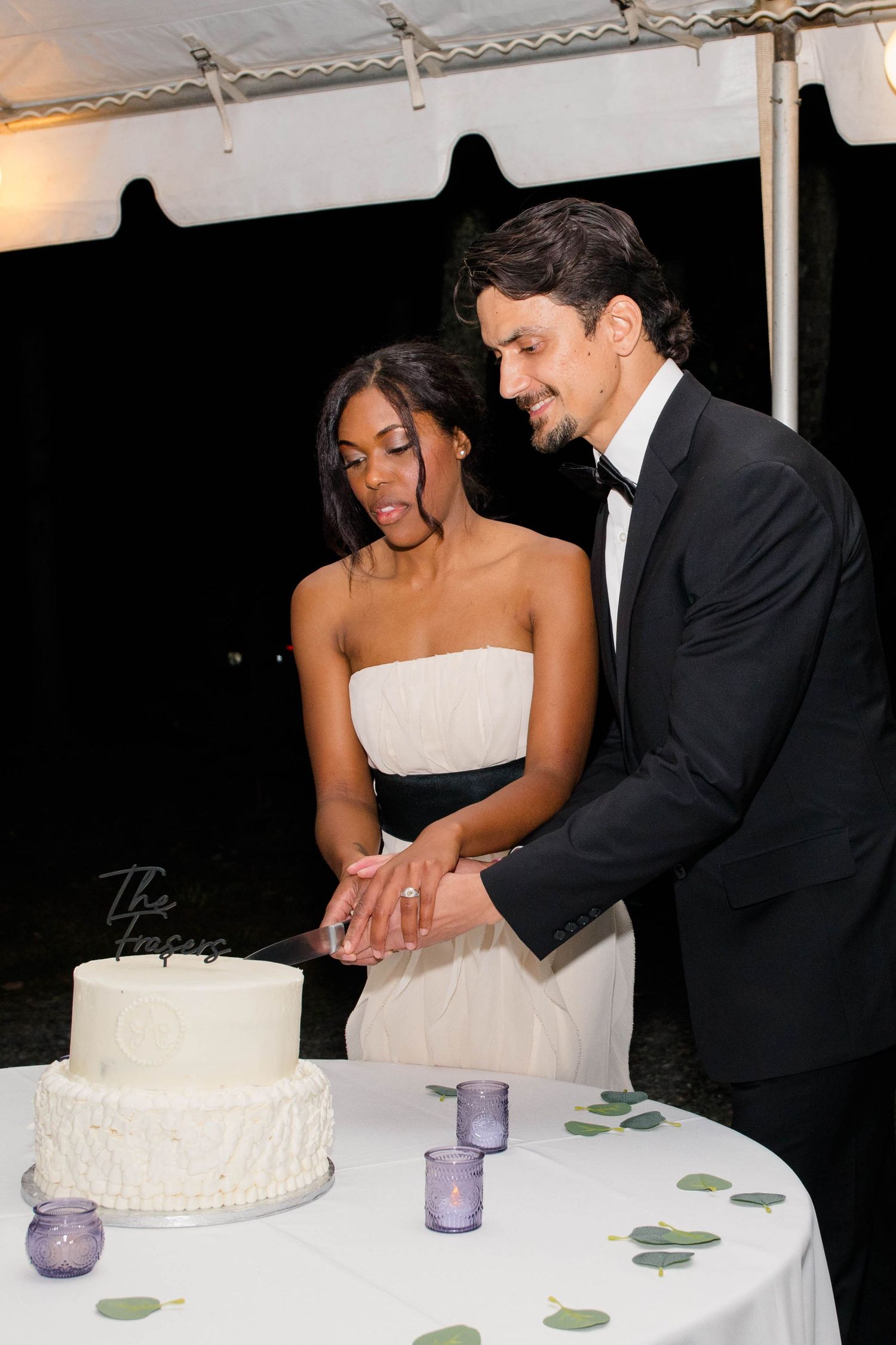 A portrait of a bride and groom.