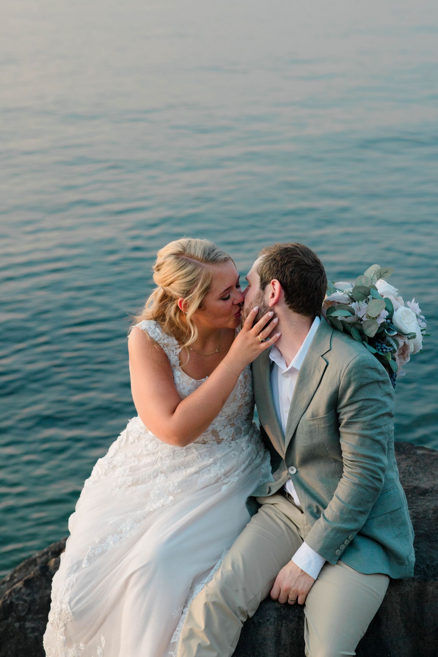 A portrait of a bride and groom.