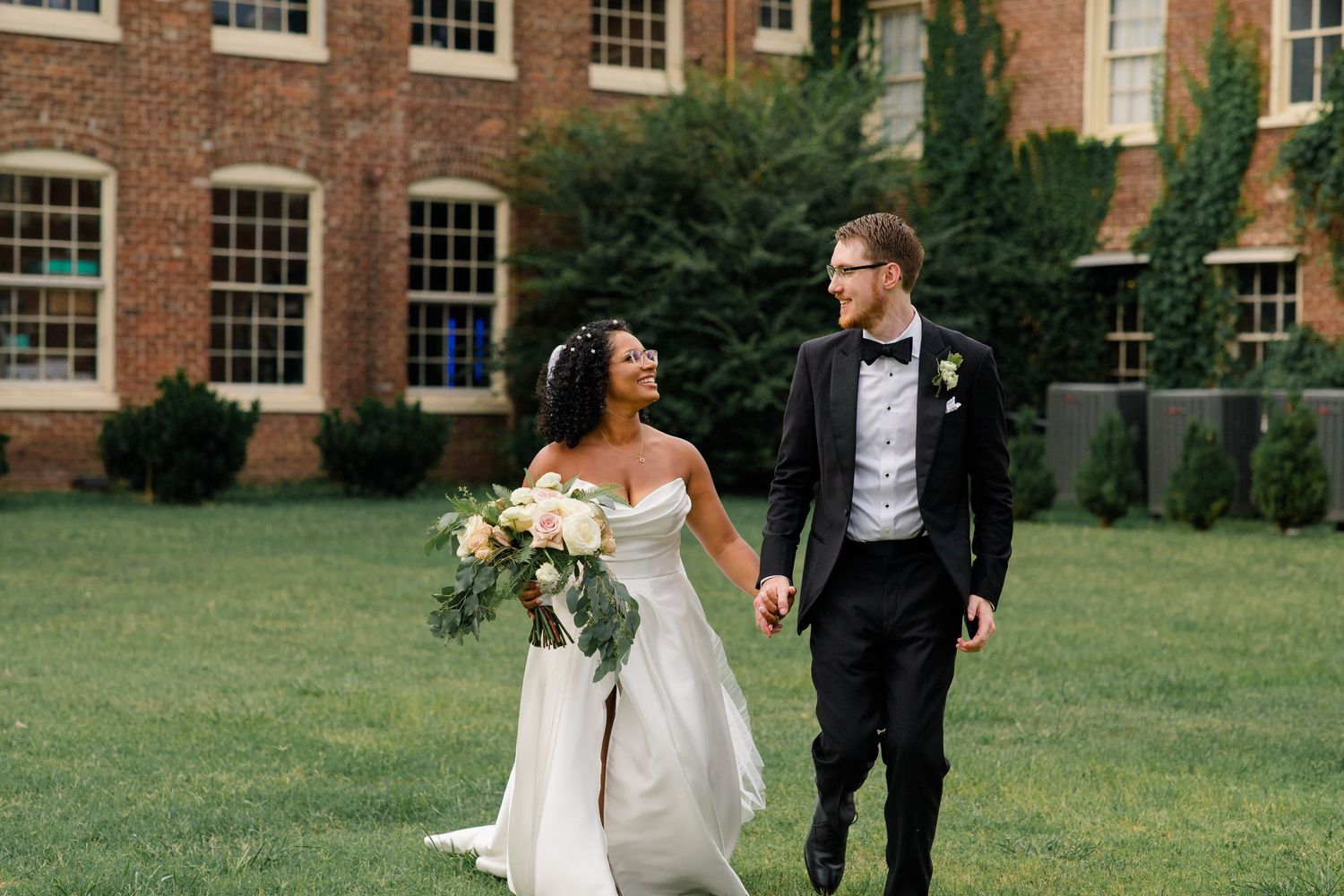 A portrait of a bride and groom.