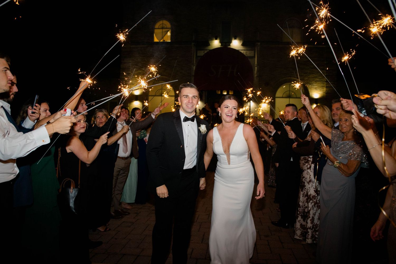 A portrait of a bride and groom.