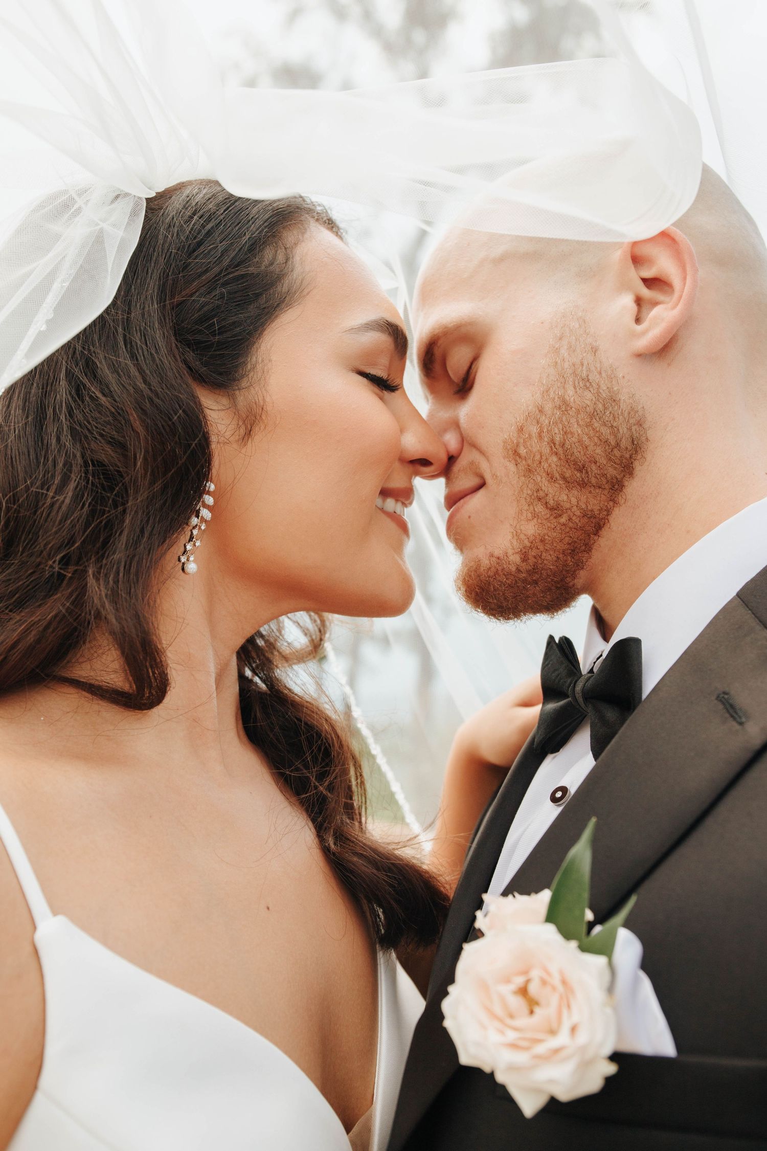 A portrait of a bride and groom.