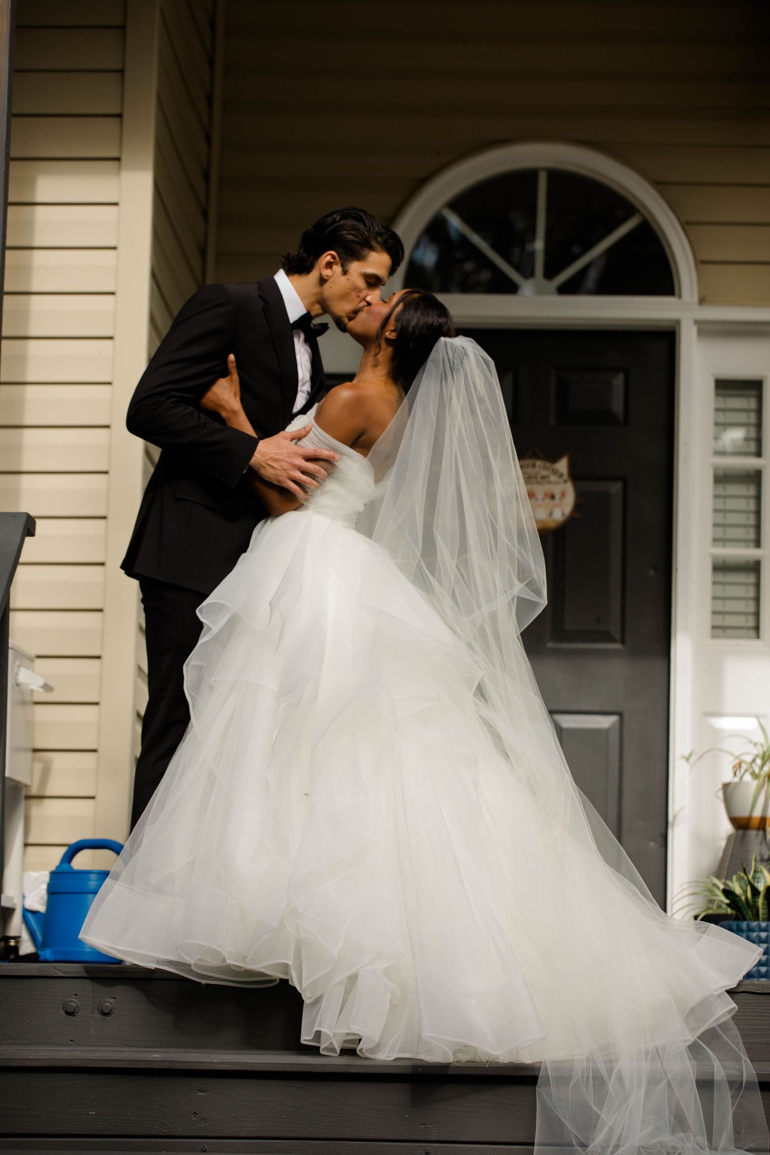 A portrait of a bride and groom.