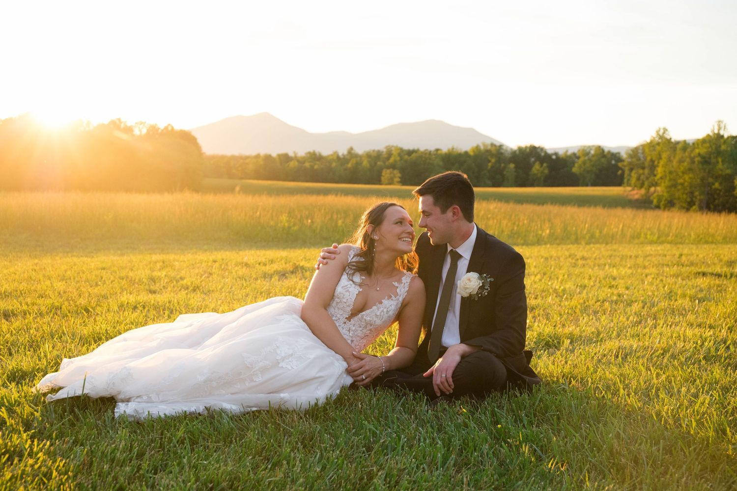A portrait of a bride and groom.