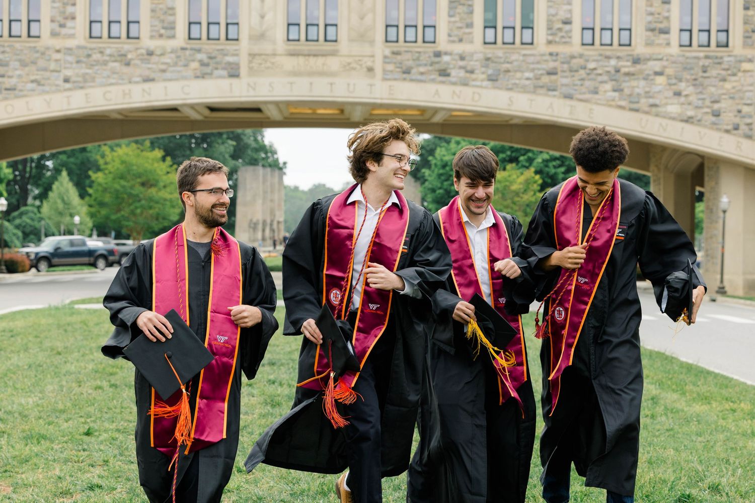 An image of a group of Virginia Tech graduates in Blacksburg, Virginia.