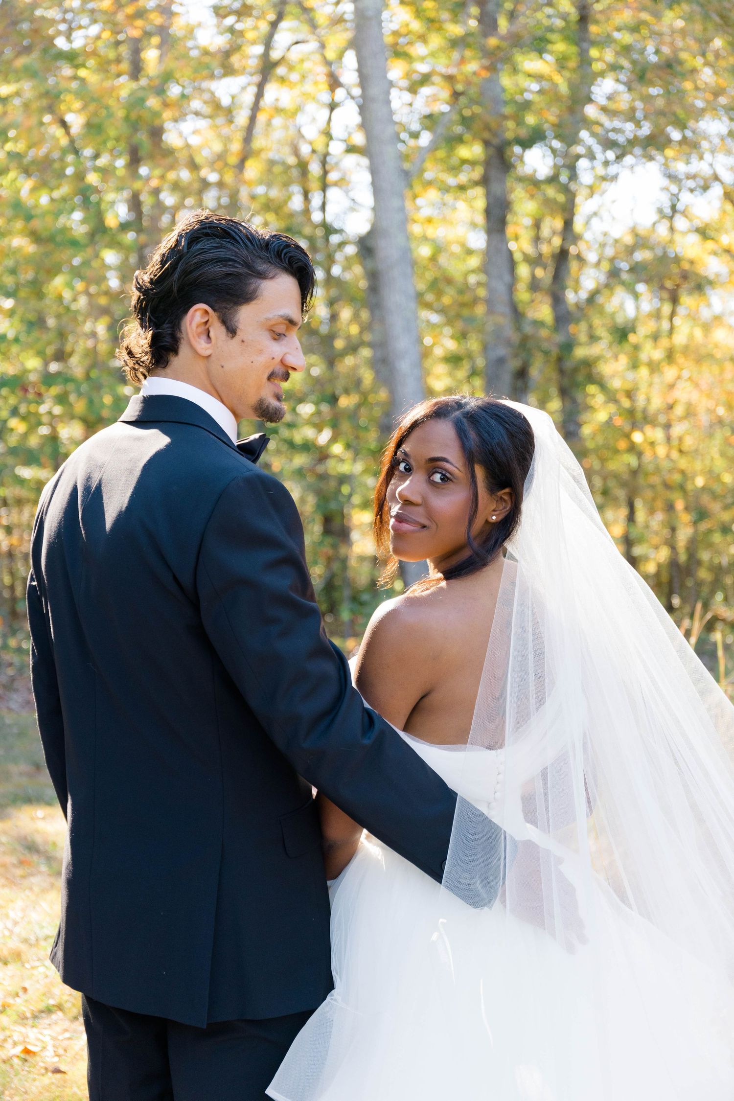 A portrait of a bride and groom.