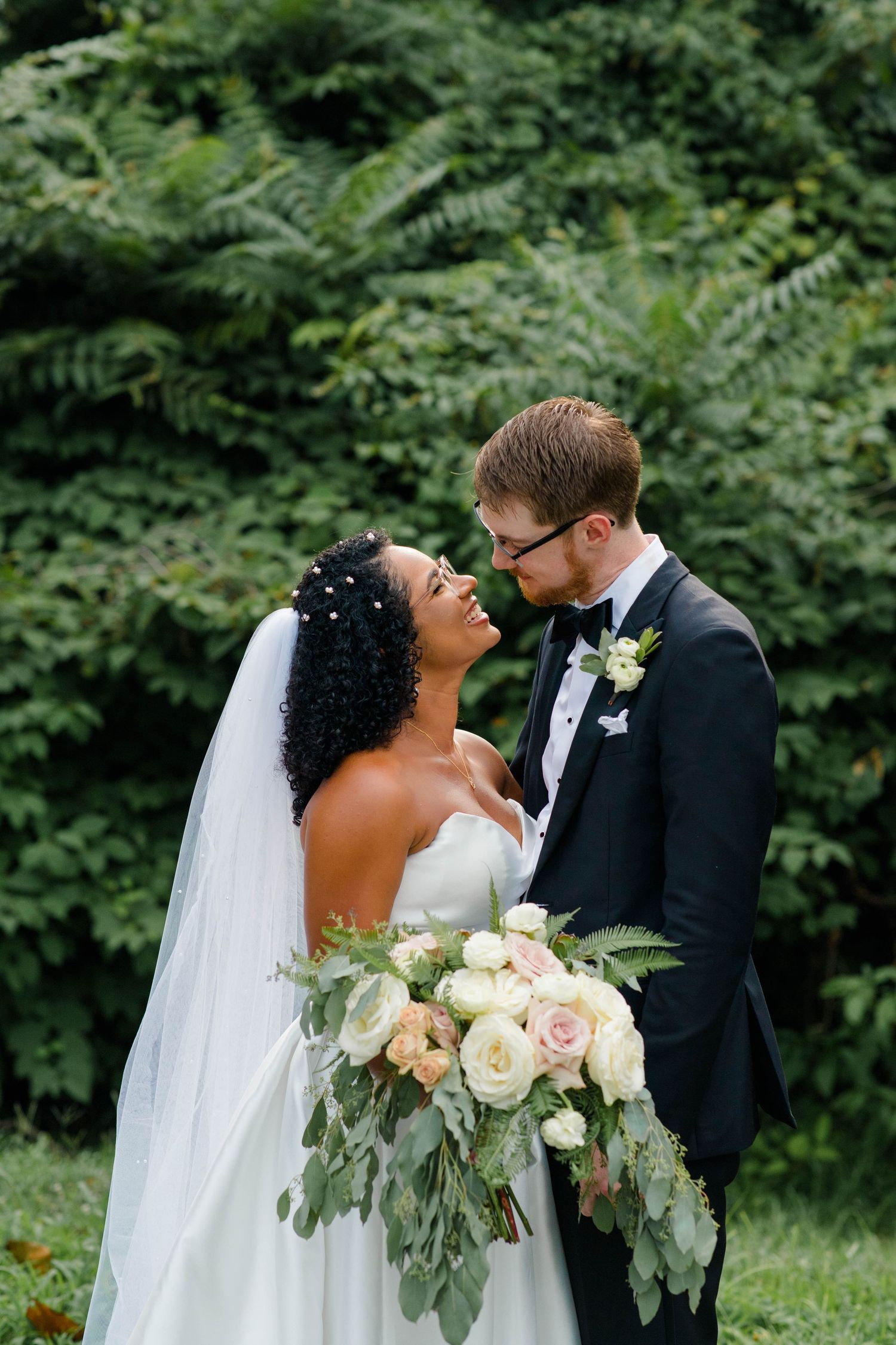 A portrait of a bride and groom.