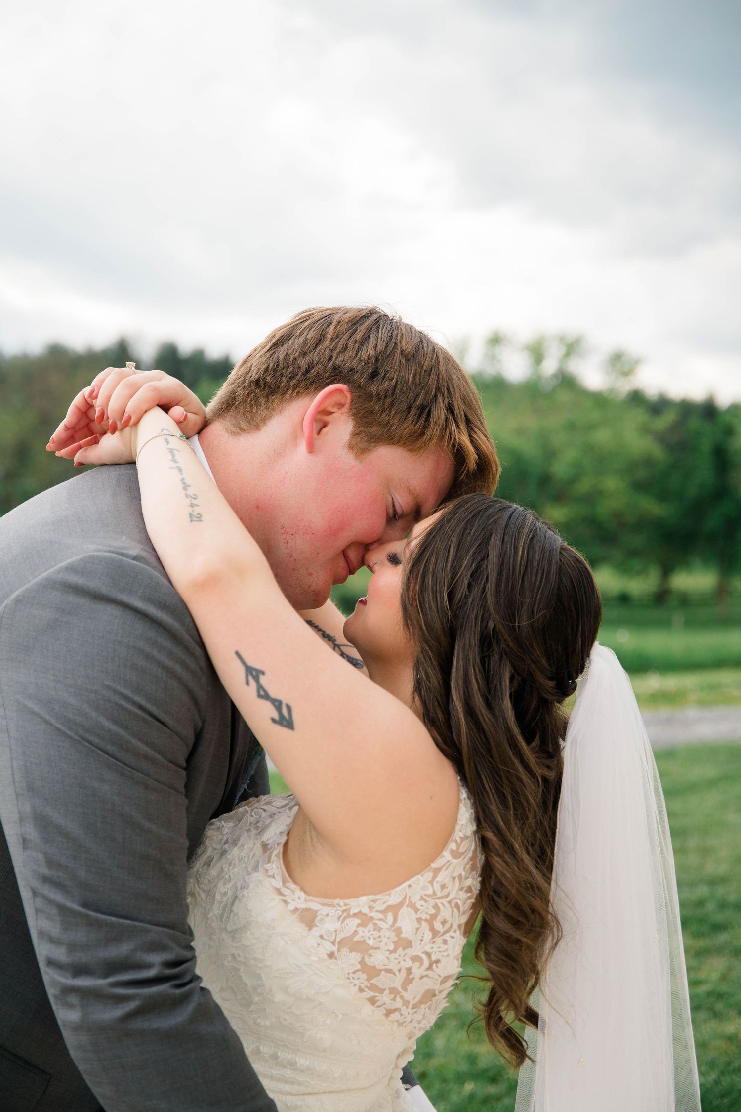 A portrait of a bride and groom.