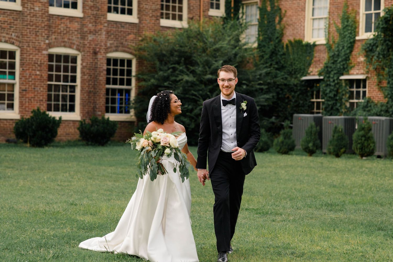 A portrait of a bride and groom.