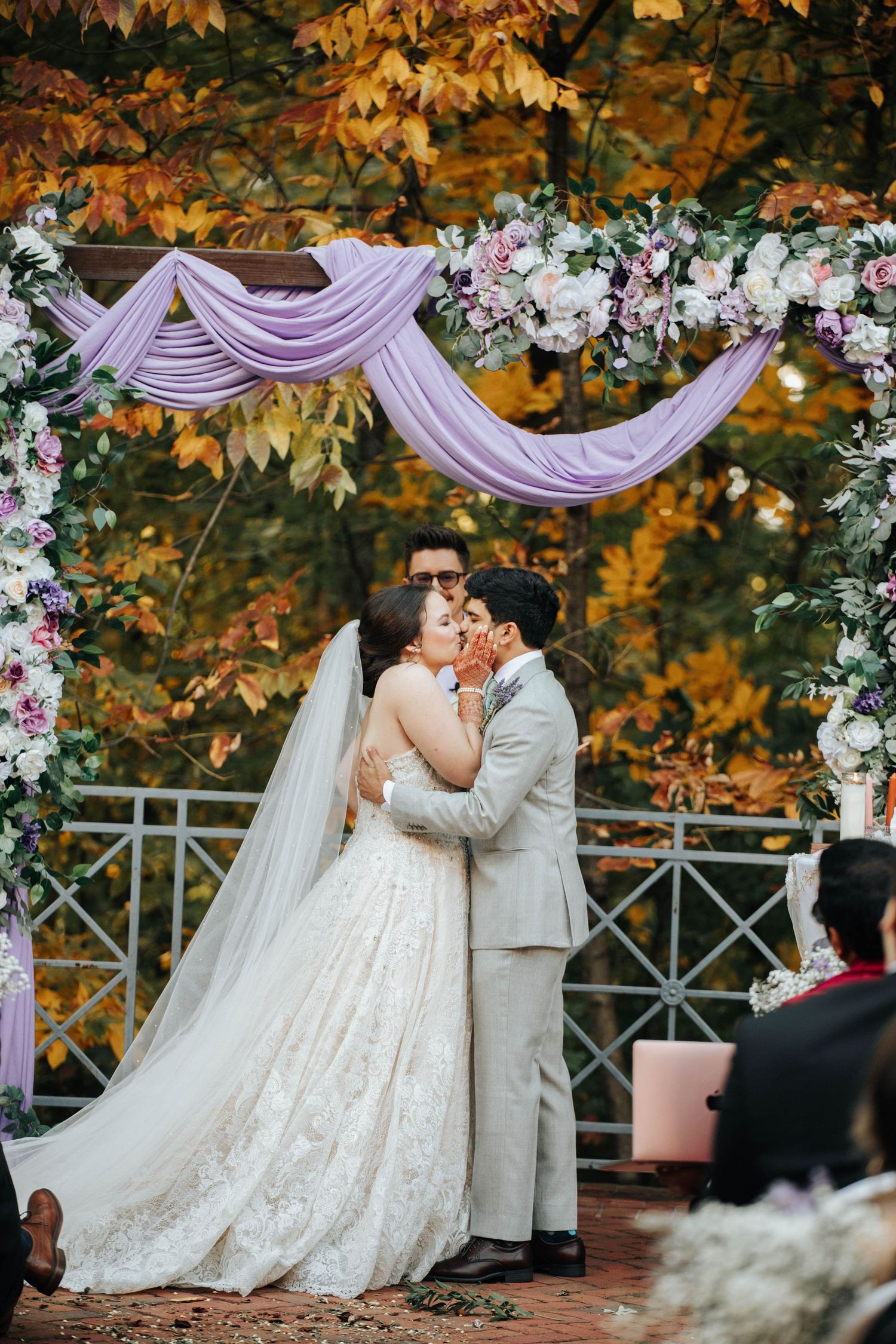 A portrait of a bride and groom.