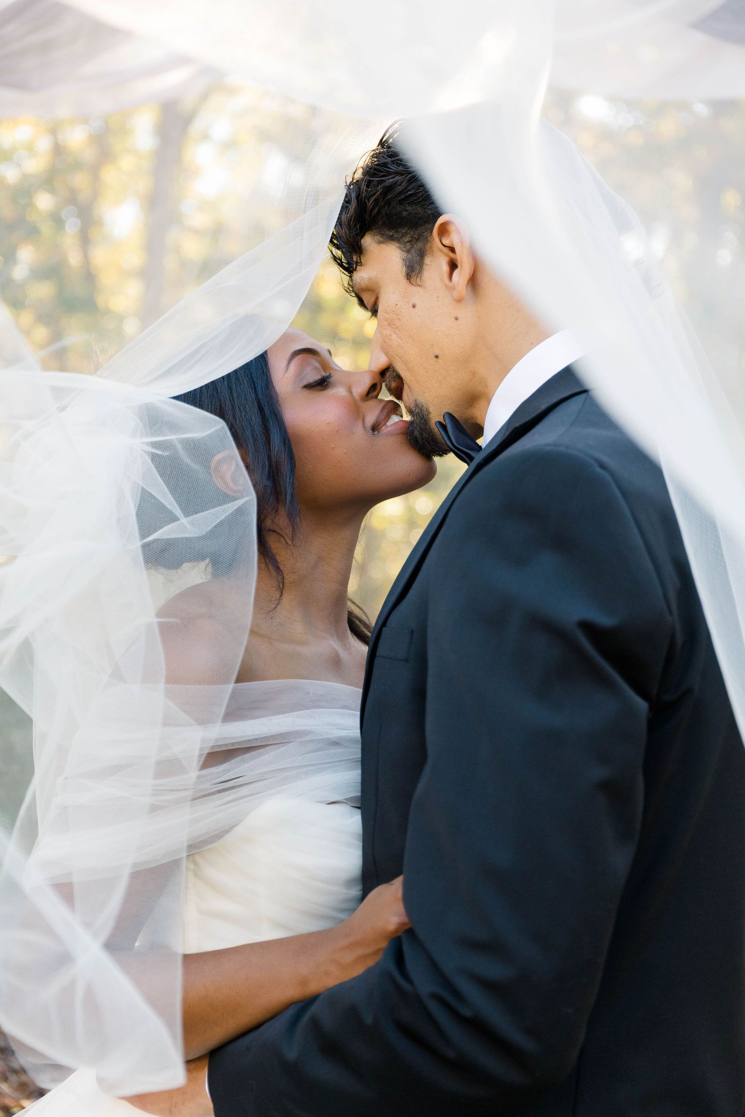 A portrait of a bride and groom.