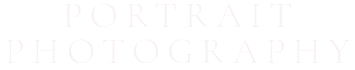 Elegant portrait photography text logo in light gray serif font on white background.
