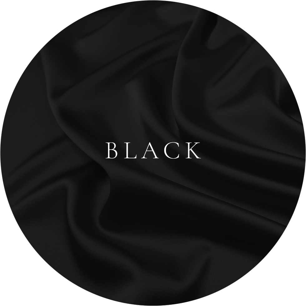 Ottawa Flying dress showcases color Luxurious black satin fabric with elegant draping and smooth silky texture.