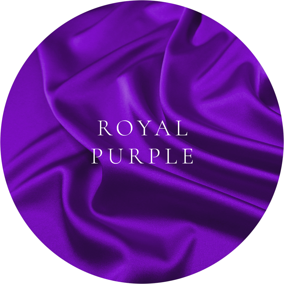 Ottawa Flying dress showcases color Rich royal purple satin fabric with deep vibrant hue and luxurious silky texture.